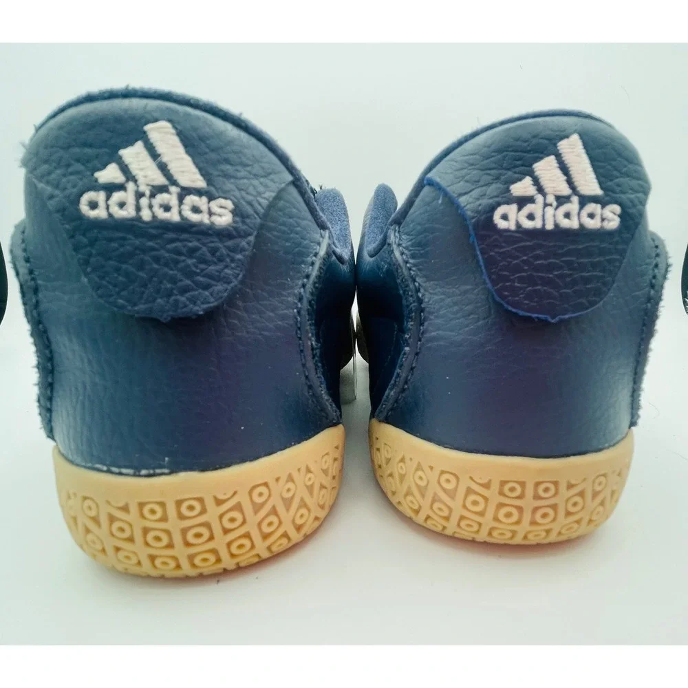 Adidas Enmei Slip On Martial Arts Shoes Mens 7.5 Navy Blue Leather 382637 NEW